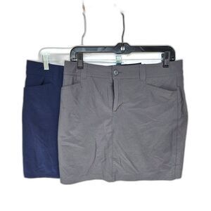 Bundle of Two Eddie Bauer Sport Skorts Blue Gray Athleisure Short Size 10/12